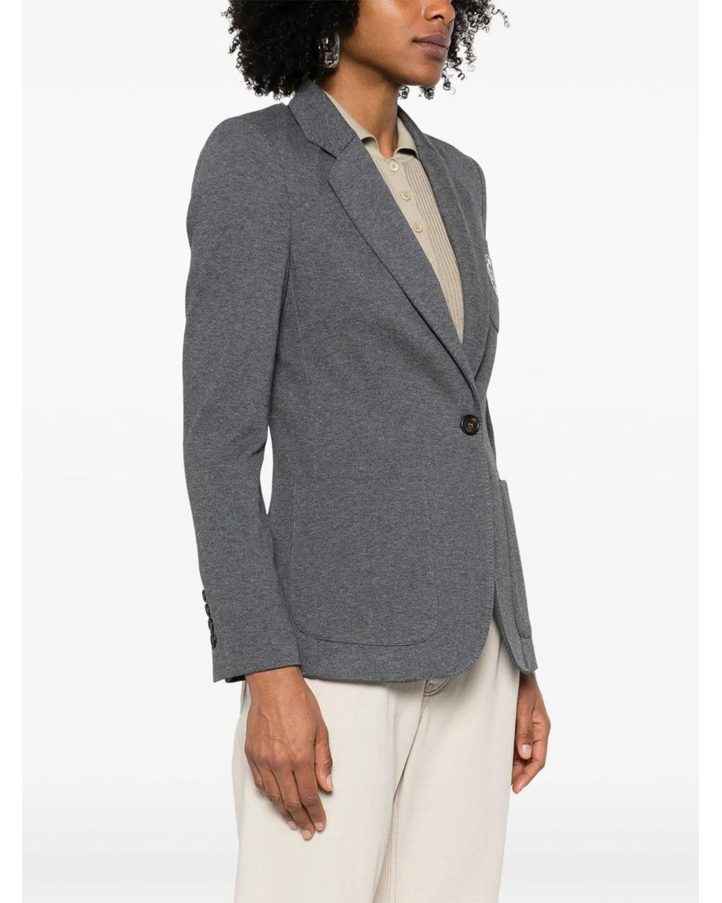 Brunello Cucinelli Gray Tailored Cotton Jacket
