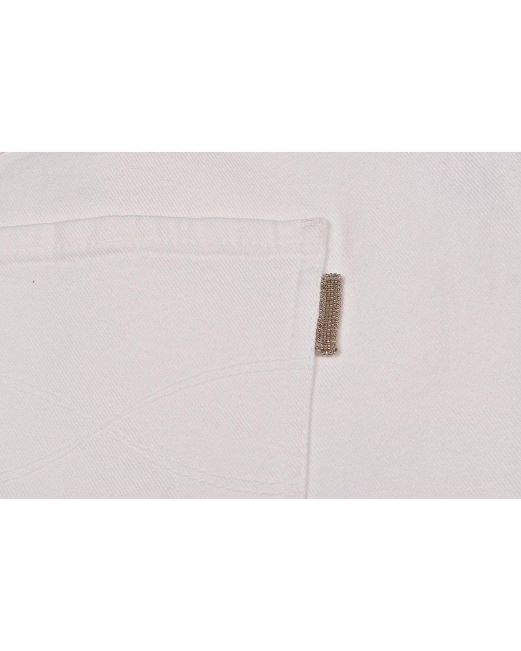 Brunello Cucinelli White Off Straight Cotton Trousers