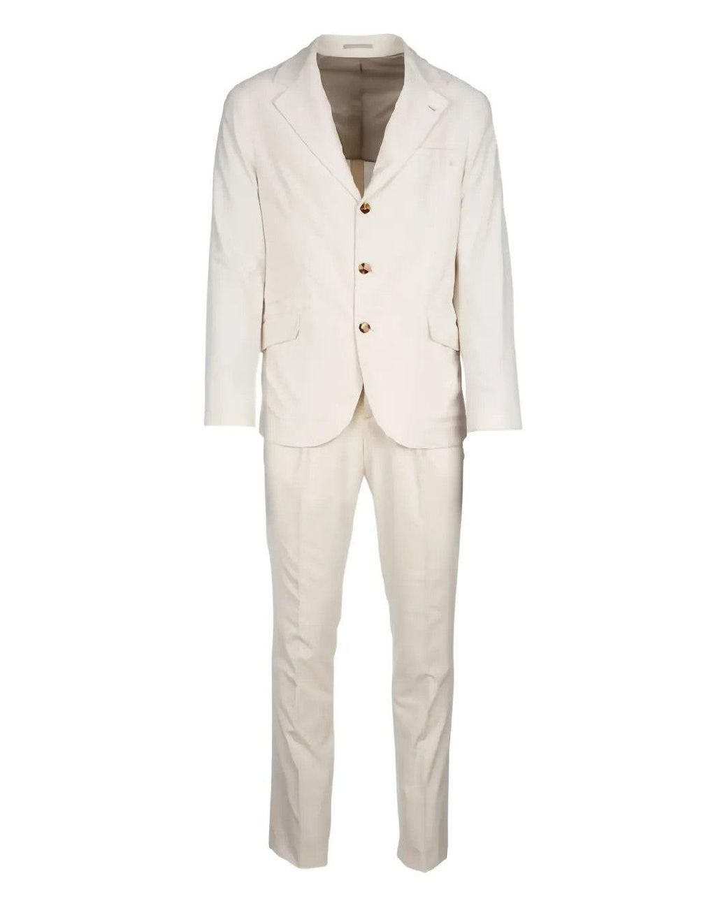 Brunello Cucinelli Natural Off Tailored Suit for men