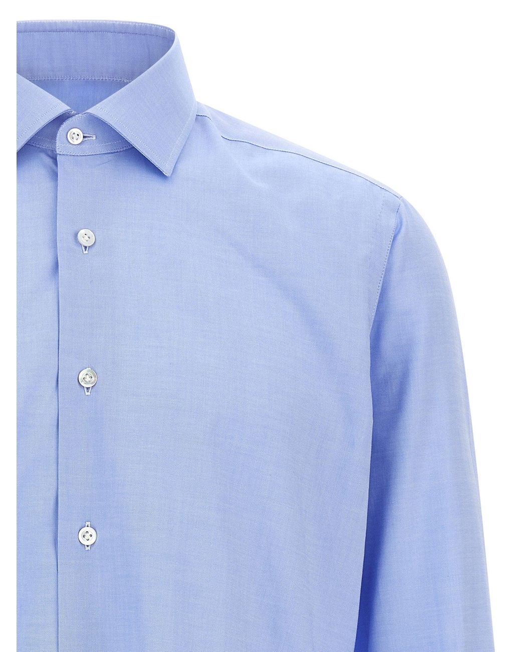 Barba Napoli Blue Oxford Cotton Shirt for men