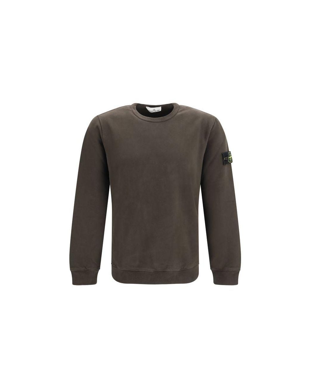 Stone Island Gray Stone Island Stretch Cotton Fleece Sweatshirt for men