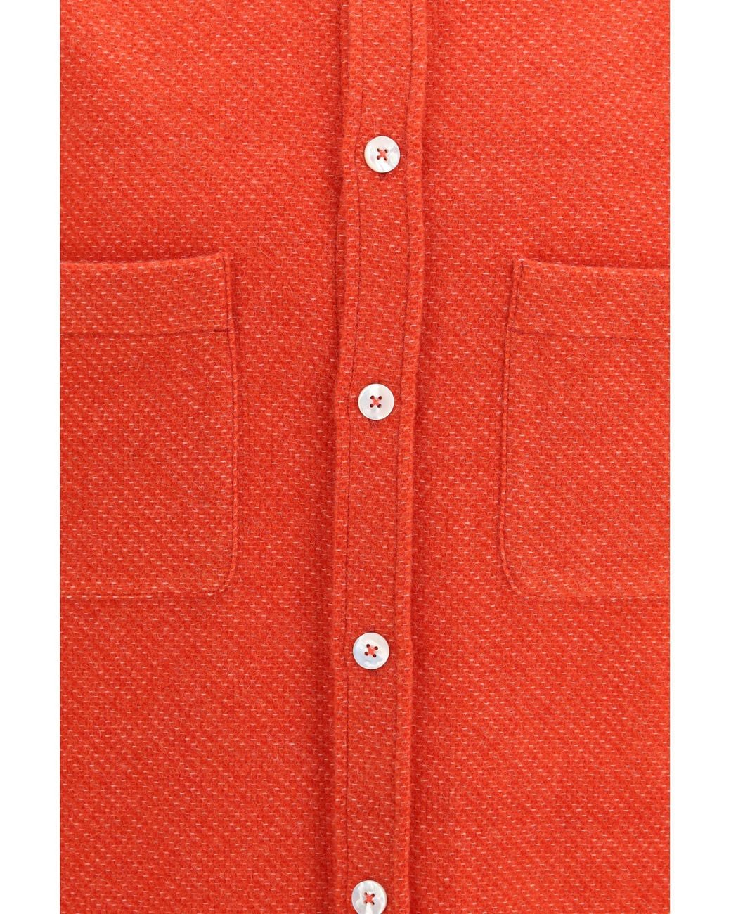 Umit Benan Orange Trutz Cashmere Shirt Kashmir/Capra Hircus for men