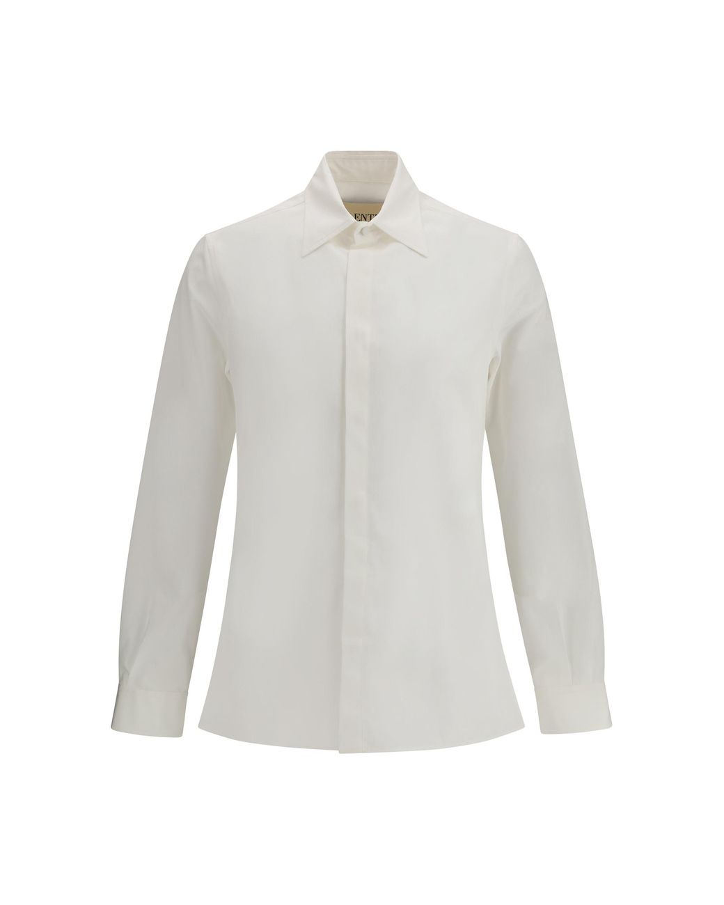 Valentino White Rockstud Untitled Cotton Shirt for men