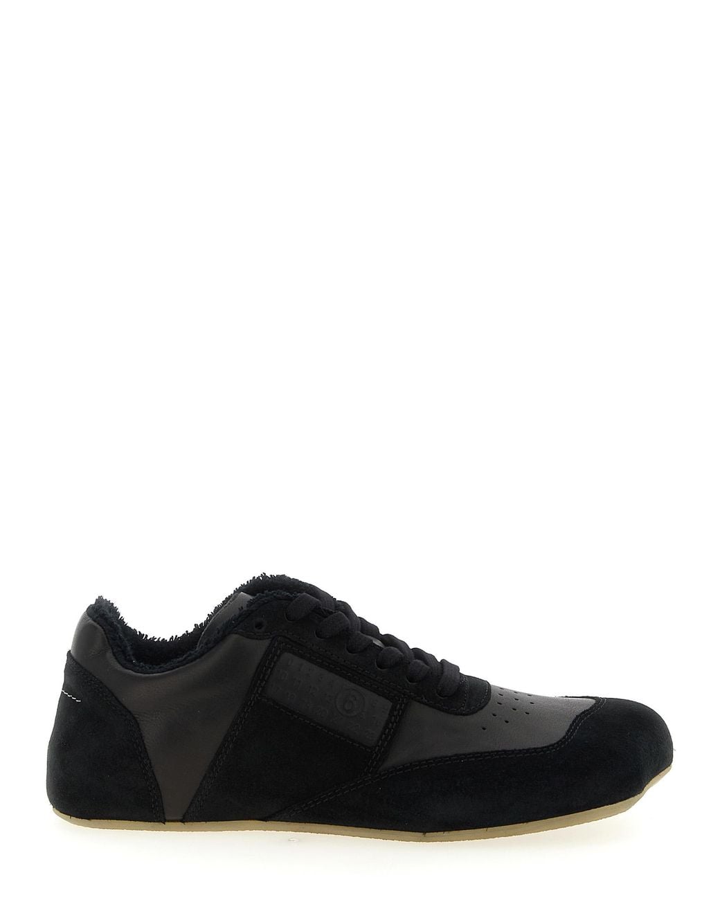 MM6 by Maison Margiela Black Anatomic Sneakers Calfskin Leather for men