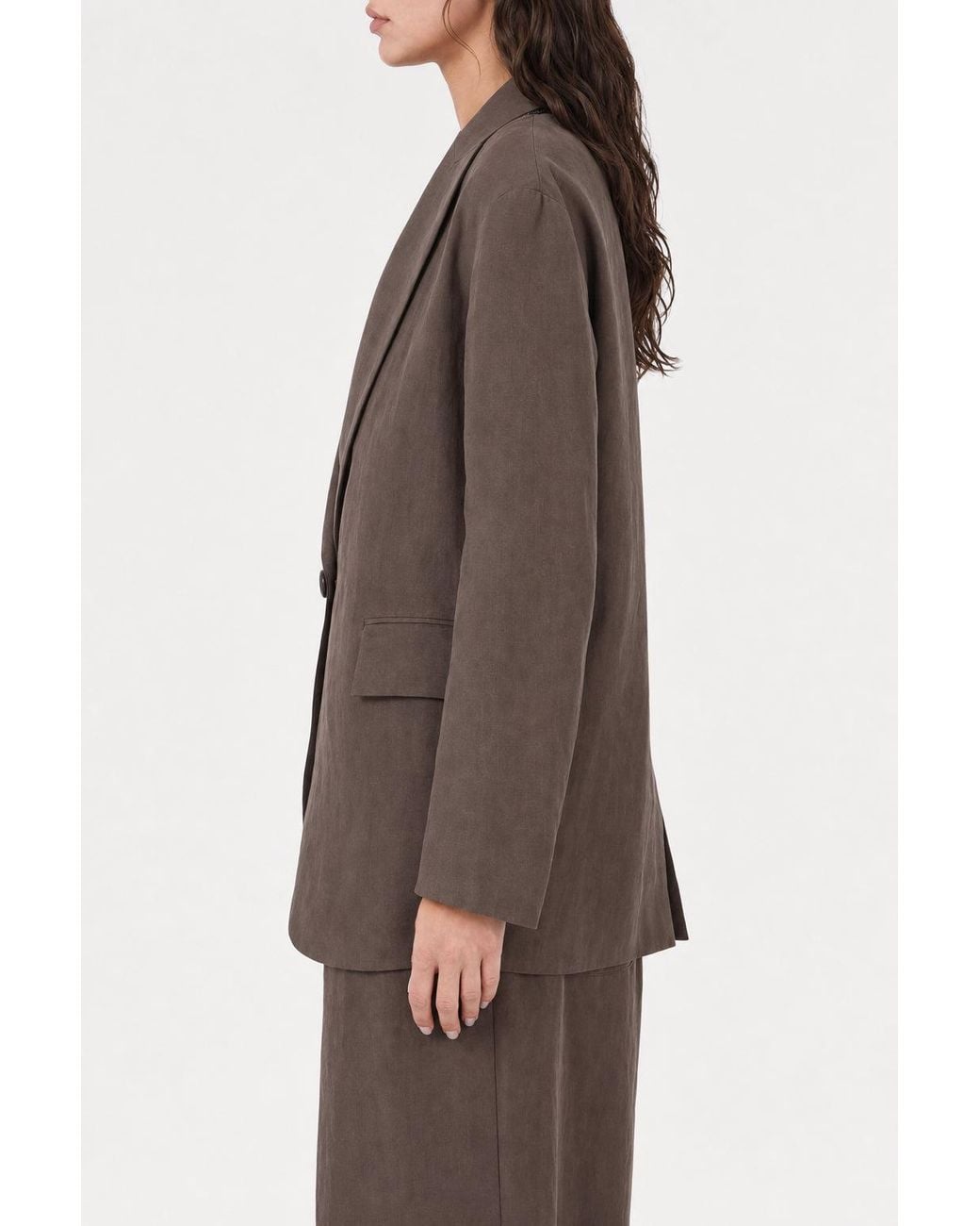 Brunello Cucinelli Brown Relaxed Cotton Blazer