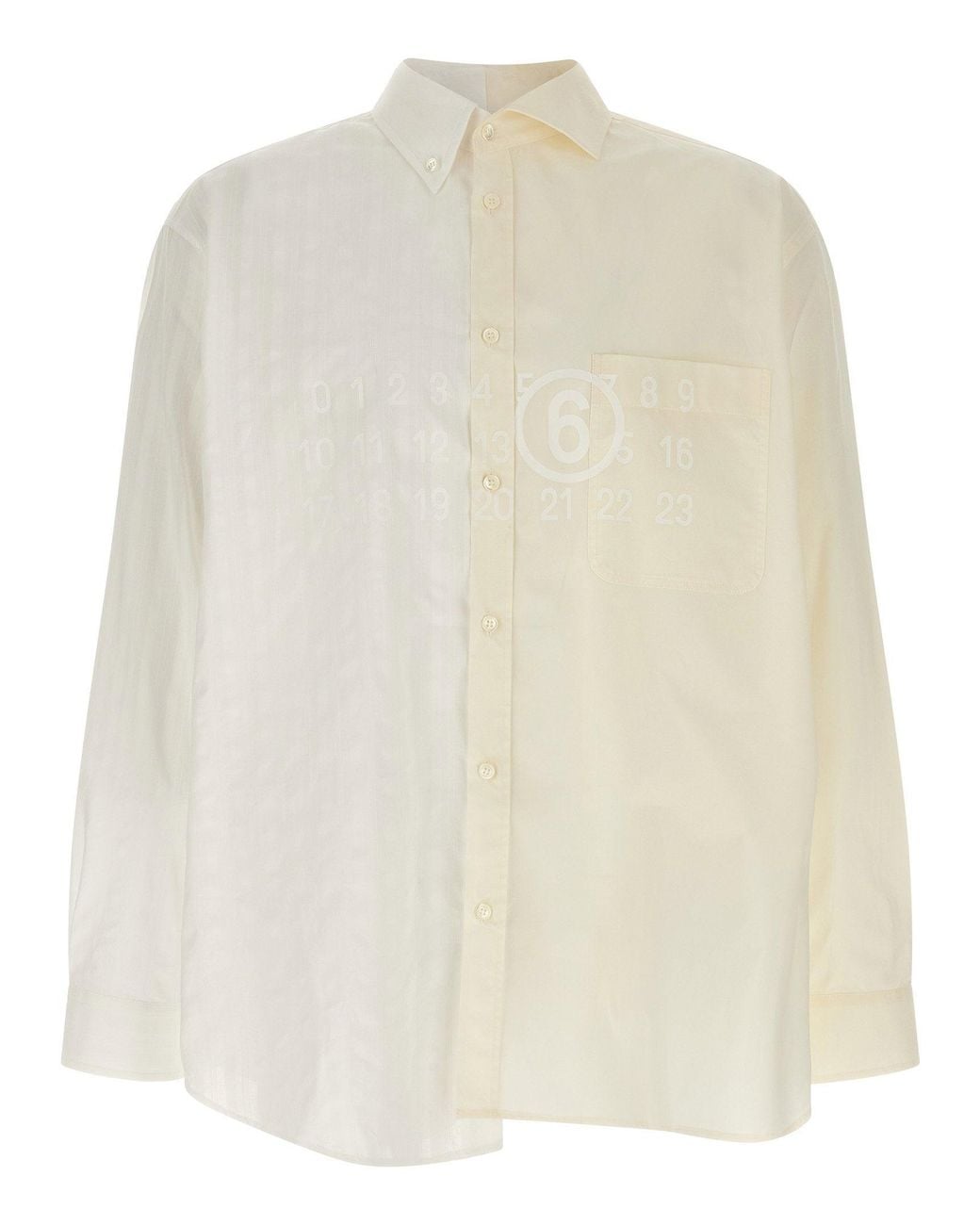 MM6 by Maison Margiela White Numeric Signature Cotton Poplin Shirt