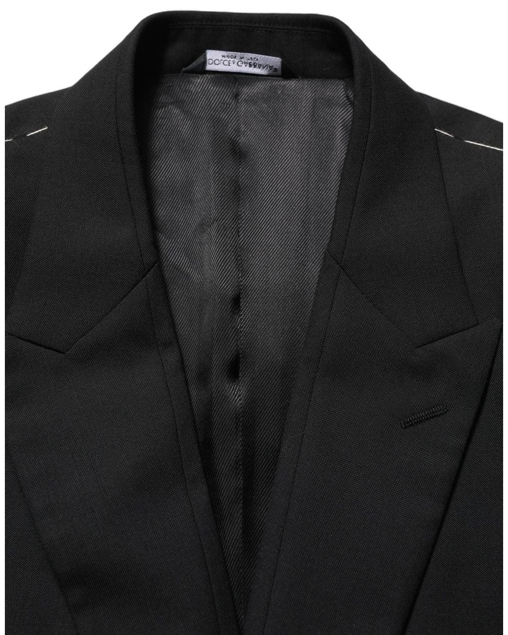 Dolce & Gabbana Black Wool Single Breasted Blazer Jacket Vigin Clothing for men