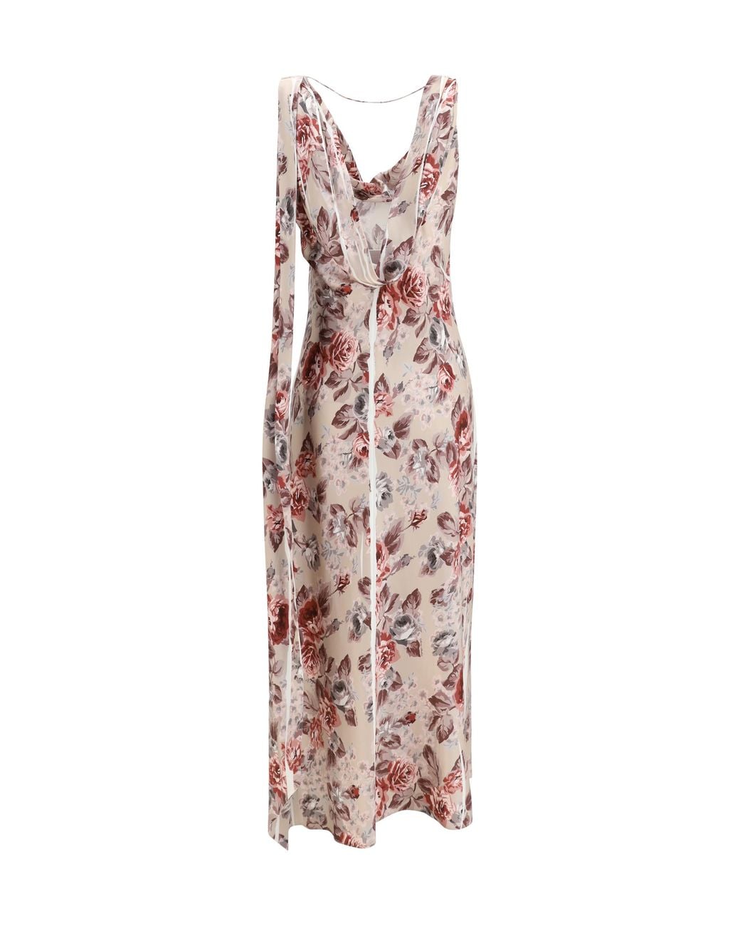 Acne Pink Dress Floral-Print Viscose