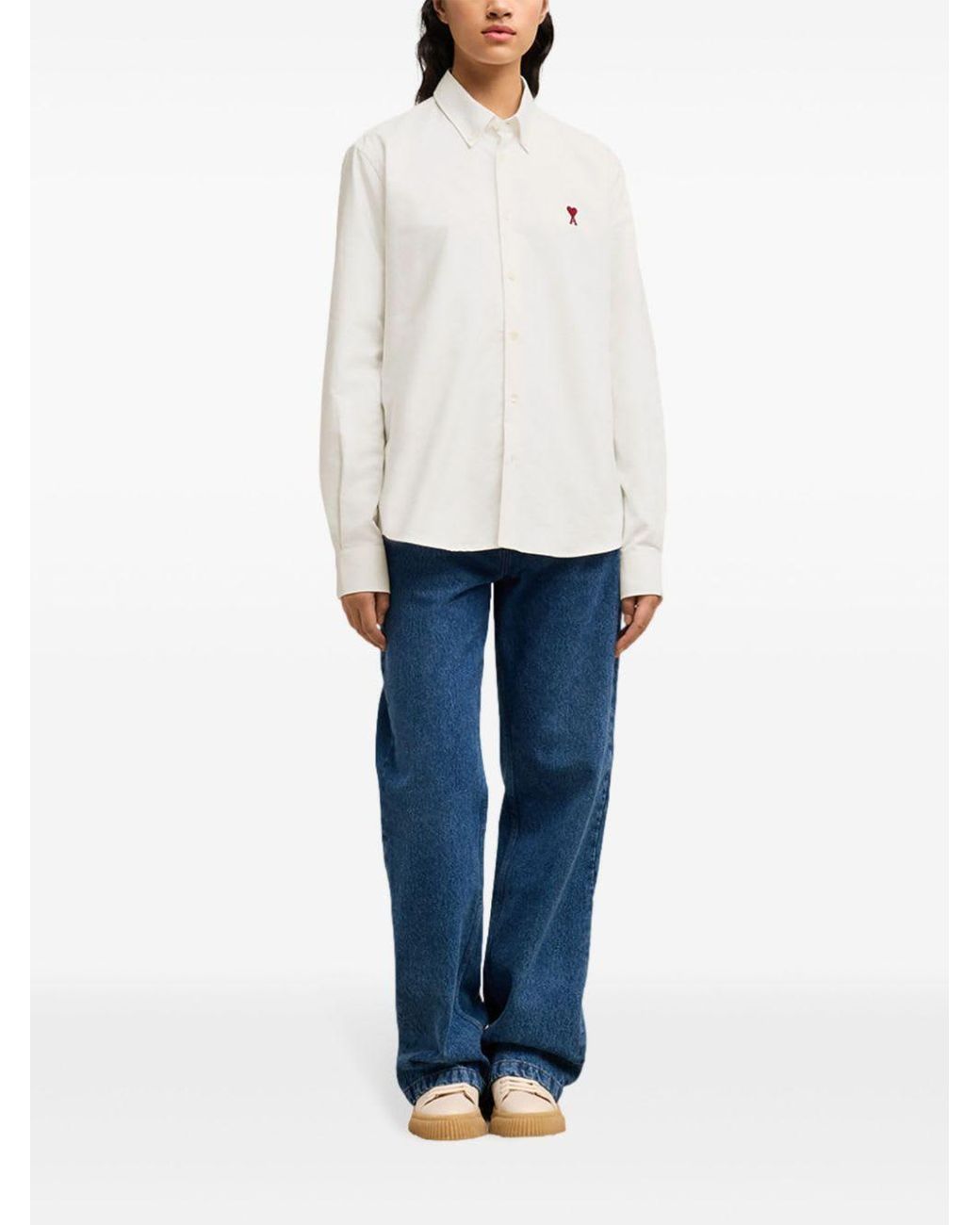 AMI White Ami De Coeur Cotton Shirt