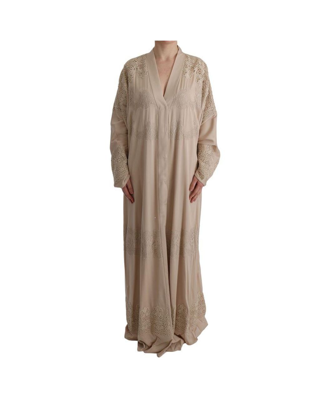 Dolce & Gabbana Brown Silk Full-Length Jacket Clothing