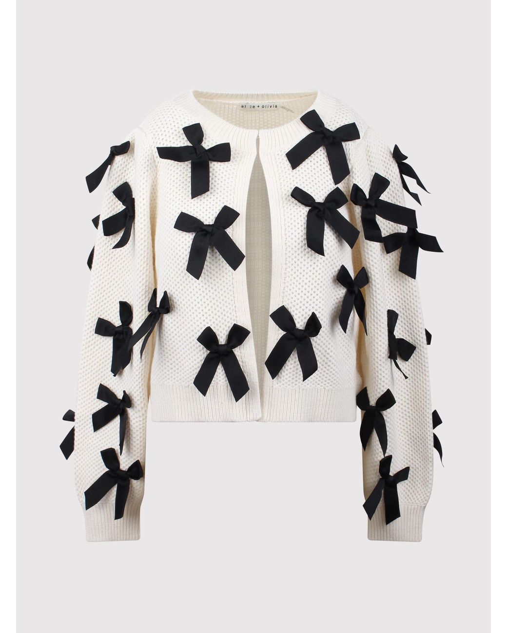 Cardigan Alice + Olivia Kitty Bow Floral - Taille L, Ivoire - Neuf Sans étiquettes, Très élégant