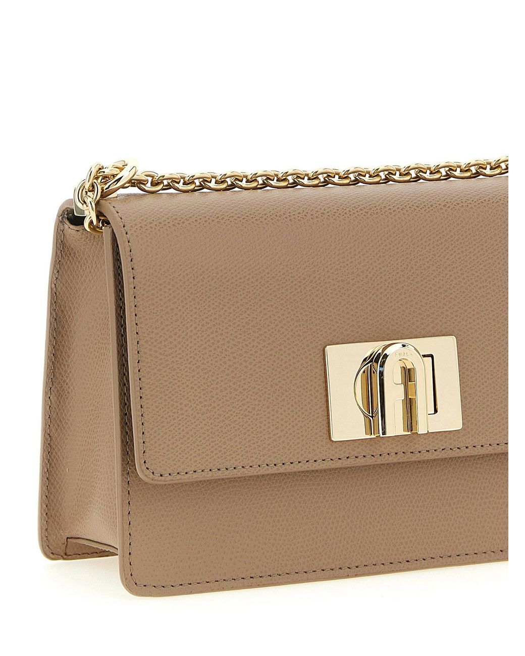Furla Lock Furla Crossbody Bag in Brown | Lyst