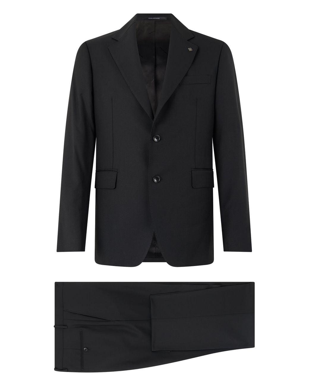 Tagliatore Black Single-Breasted Wool Suit Virgin Suits for men