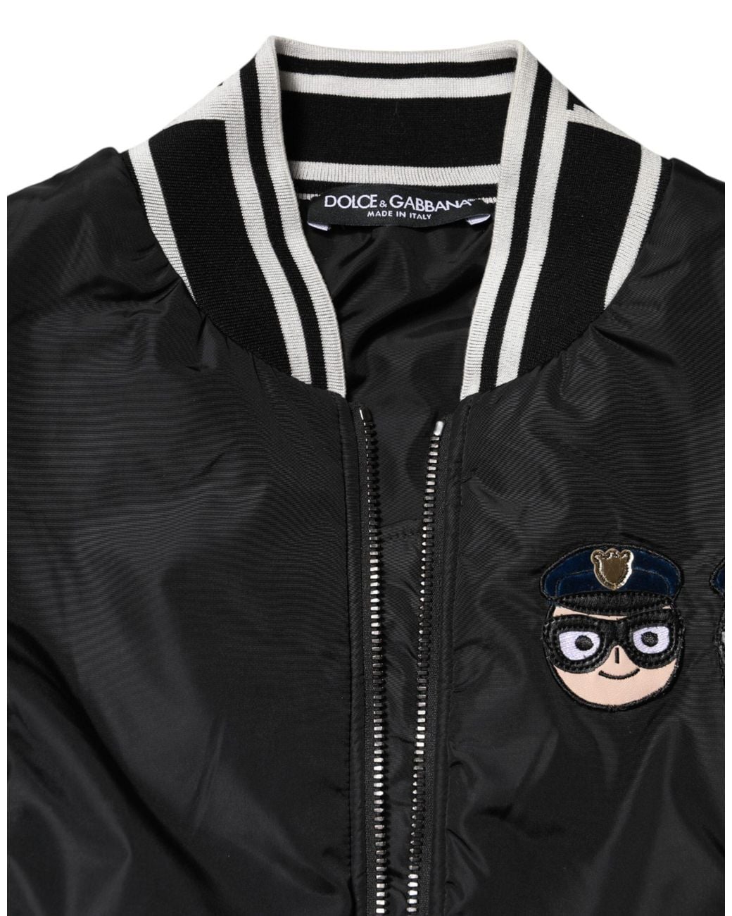 Dolce & Gabbana Black Nylon #Dgfamily Full Zip Bomber Jacket Clothing
