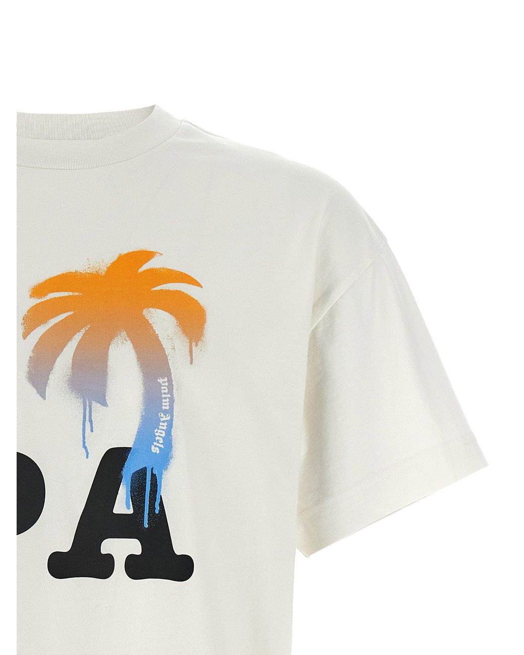 Palm Angels White I Love Pa Graphic Print T-Shirt for men