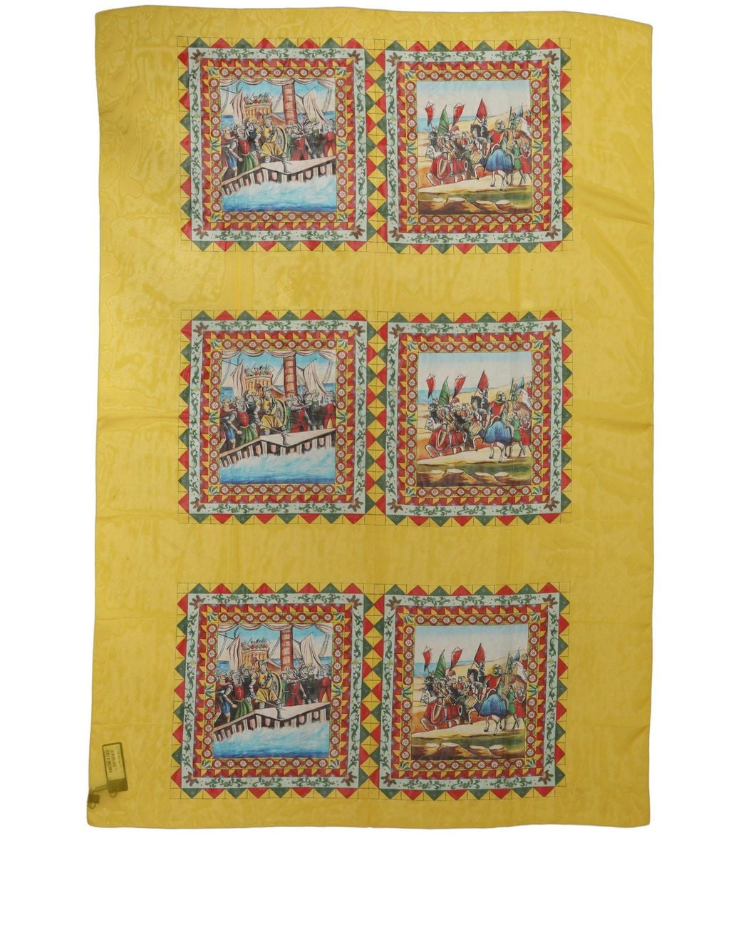 Dolce & Gabbana Yellow Silk Printed Shawl Stole Scarf