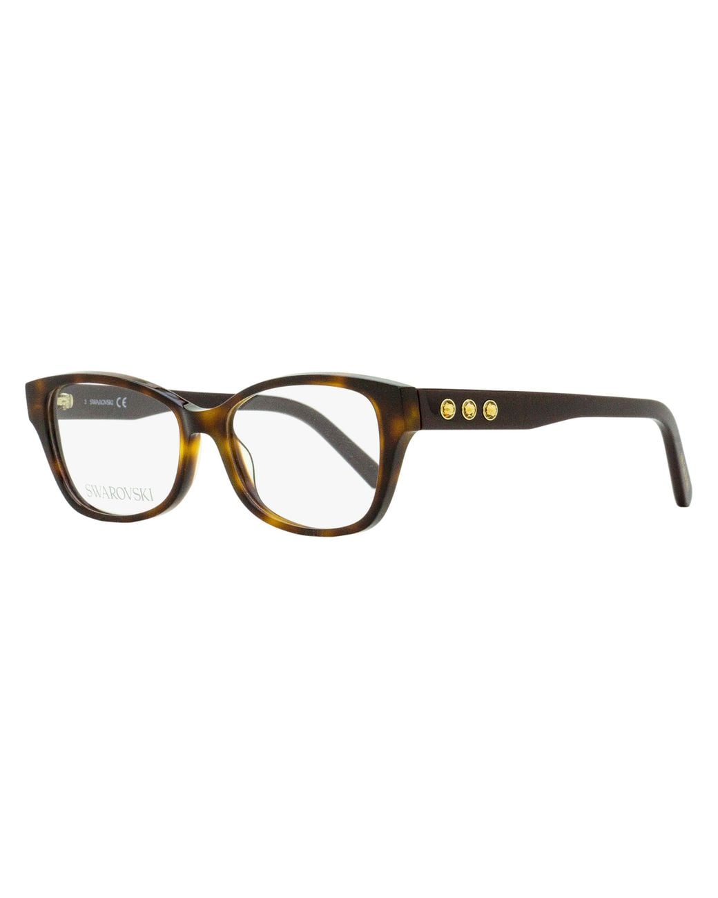 Swarovski Black Rounded Rectangular Eyeglasses Sk5430 052 53Mm Plastic (Acetate)