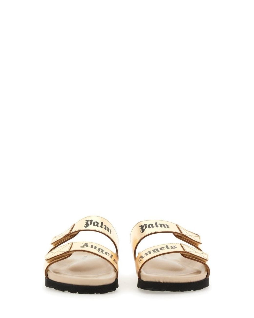 Palm Angels Natural Logo Sandal Lining Leather