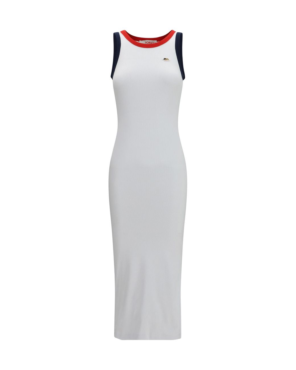 Fiorucci White Midi Dress Ribbed Cotton