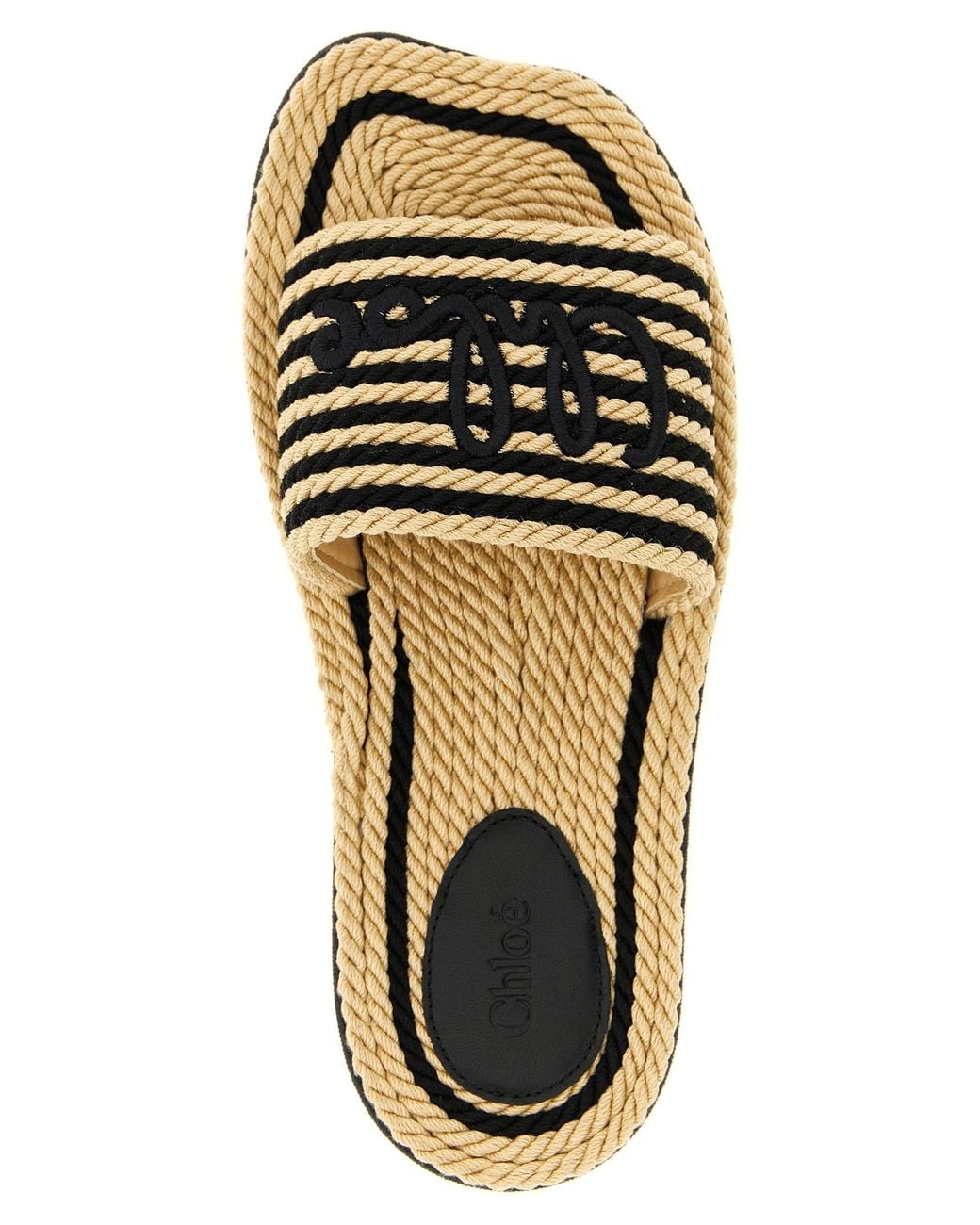Chloé White Cotton Slides Shoe