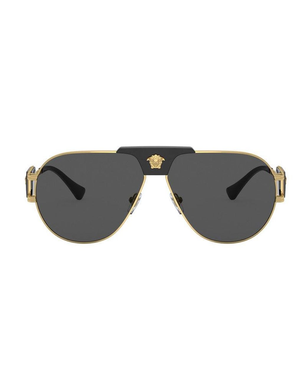 Versace Gray Sunglasses Aviator Full Rim, Frame And Dark Lens Ve2252100287 for men