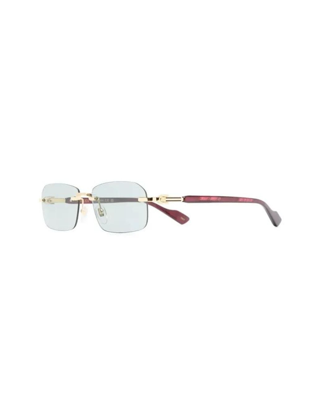 Gucci Metallic Gg1221S Rectangle-Frame Sunglasses