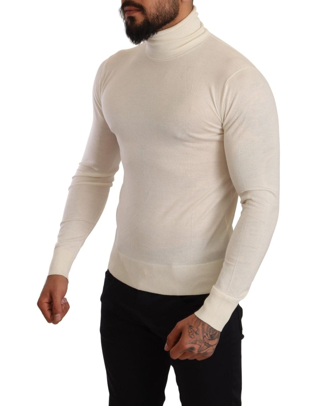 Dolce & Gabbana Natural Cashmere Turtleneck Pullover Sweater Clothing for men