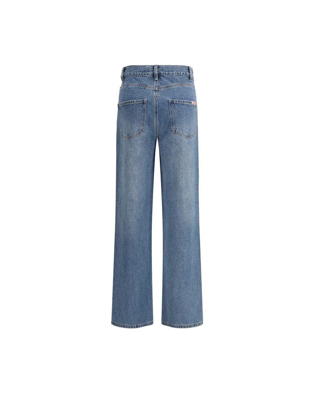 Self-Portrait Blue Cotton Straight-Leg Jeans