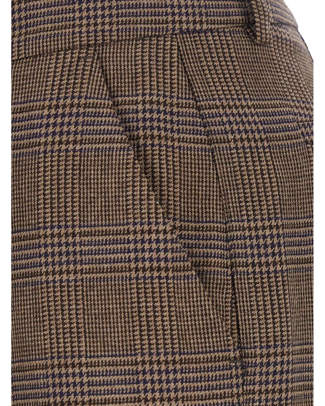 P.A.R.O.S.H. Brown Pants With All-Over Stripe Motif