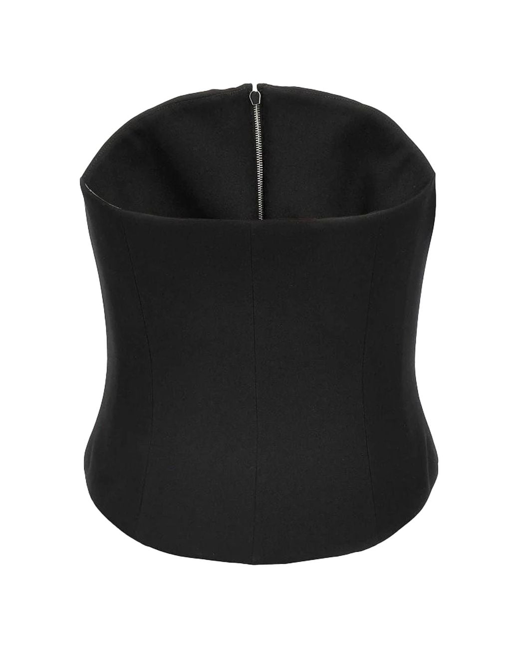 McQueen Black Wool Corset With Zip Merino Top