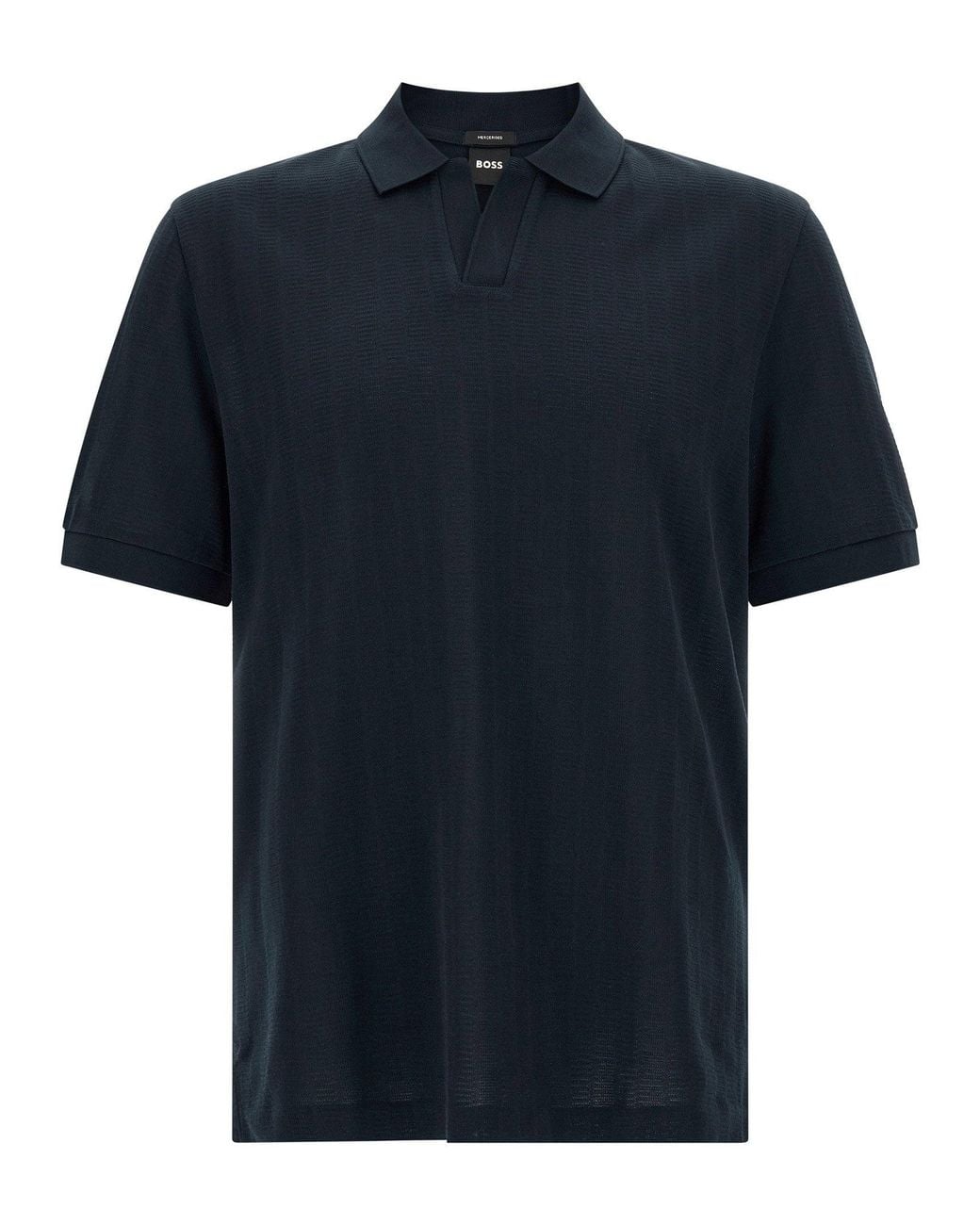 Boss Black Structured Jacquard Cotton Polo Shirt for men
