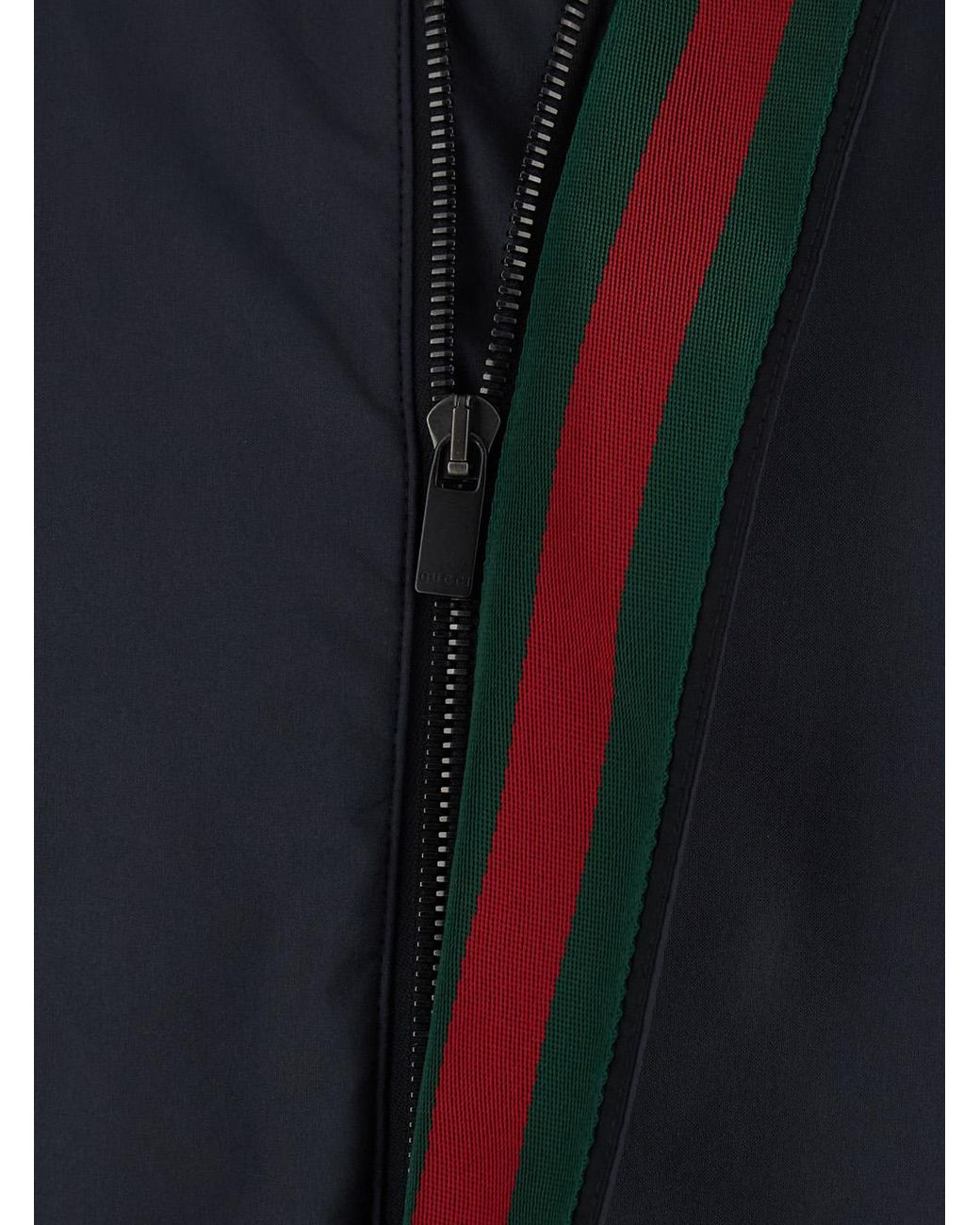 Gucci Blue Gucci Technical Polyamide With Web Stripe Jacket for men