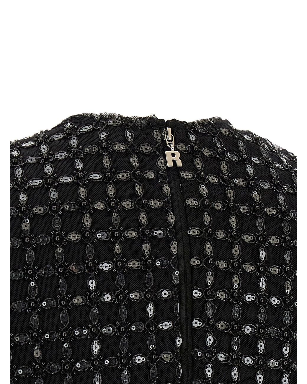 ROTATE BIRGER CHRISTENSEN Beaded Tulle Blouse in Black | Lyst