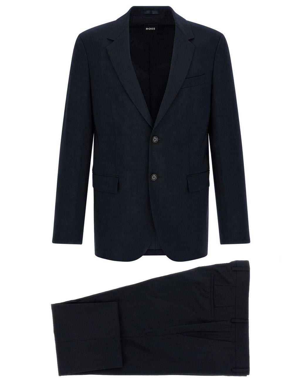 Boss Blue Virgin Wool Tailored Pant Suit