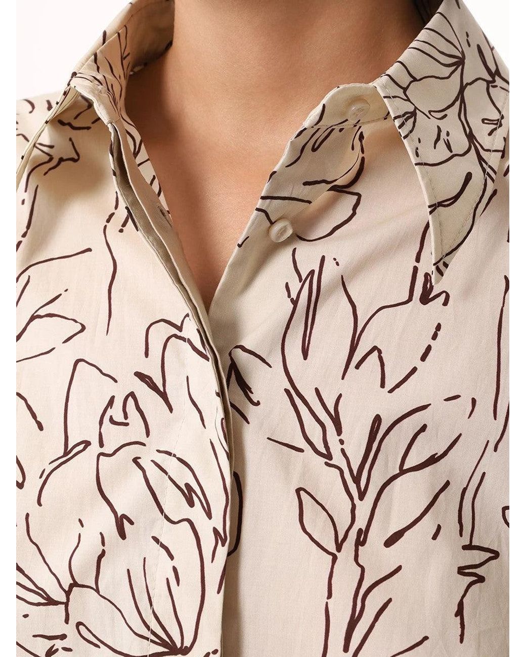 Brunello Cucinelli Natural Cream Floral Cotton Dress