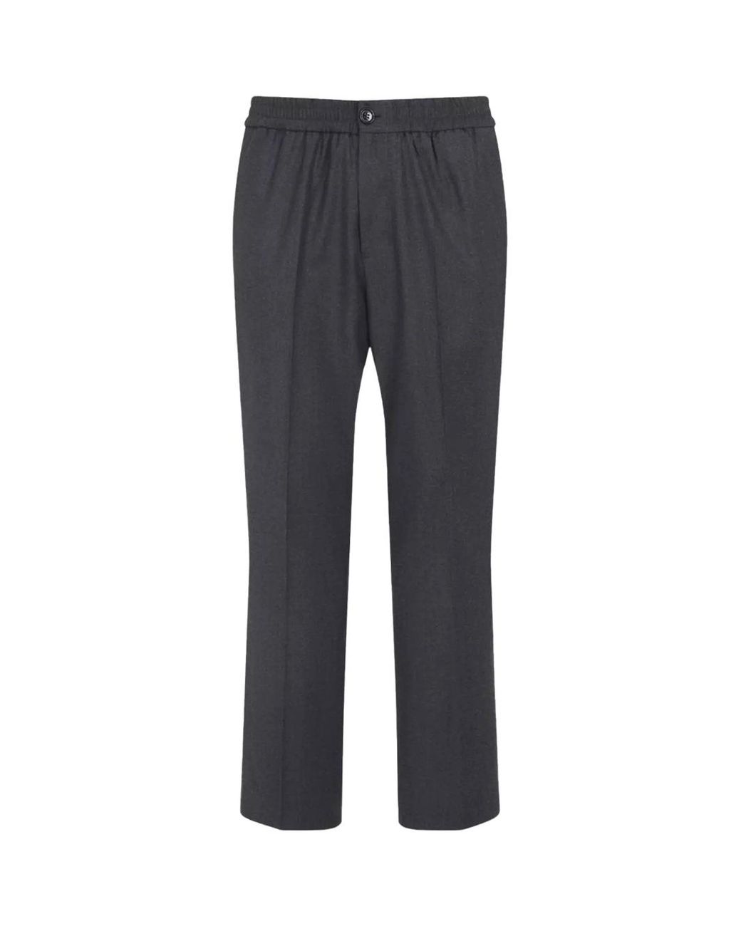 AMI Gray Ami Elasticated Pants Anthracite for men