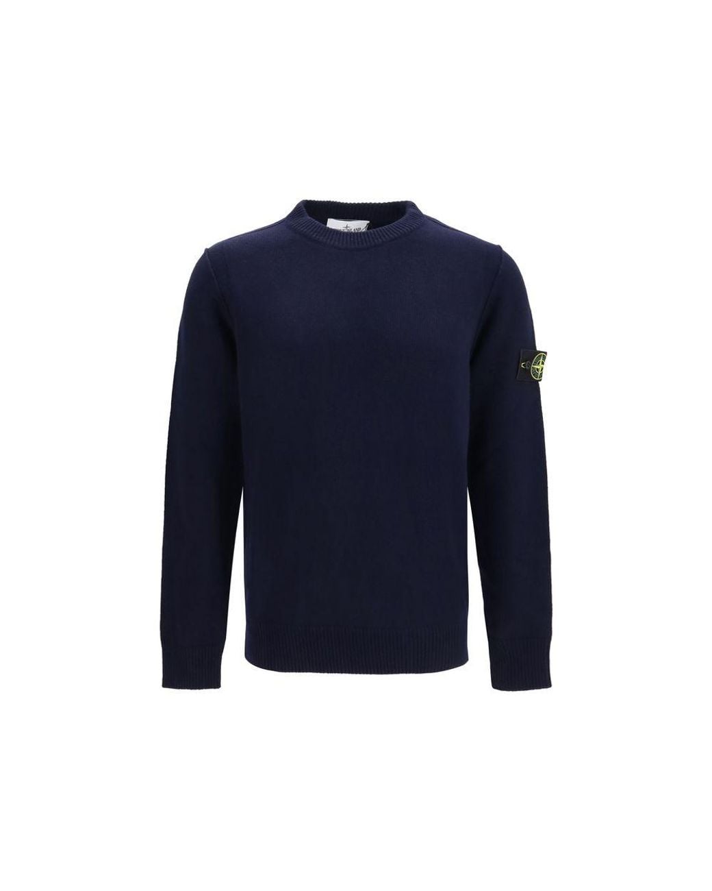 Stone Island Blue Black Cotton Sweatshirt for men