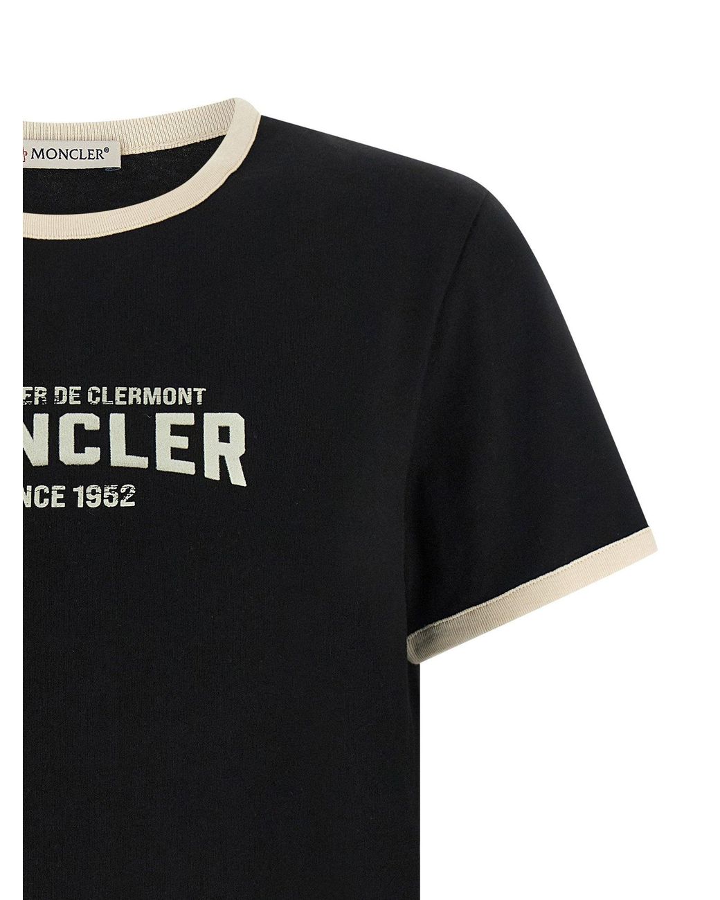 Moncler Black Flocked Logo T-Shirt
