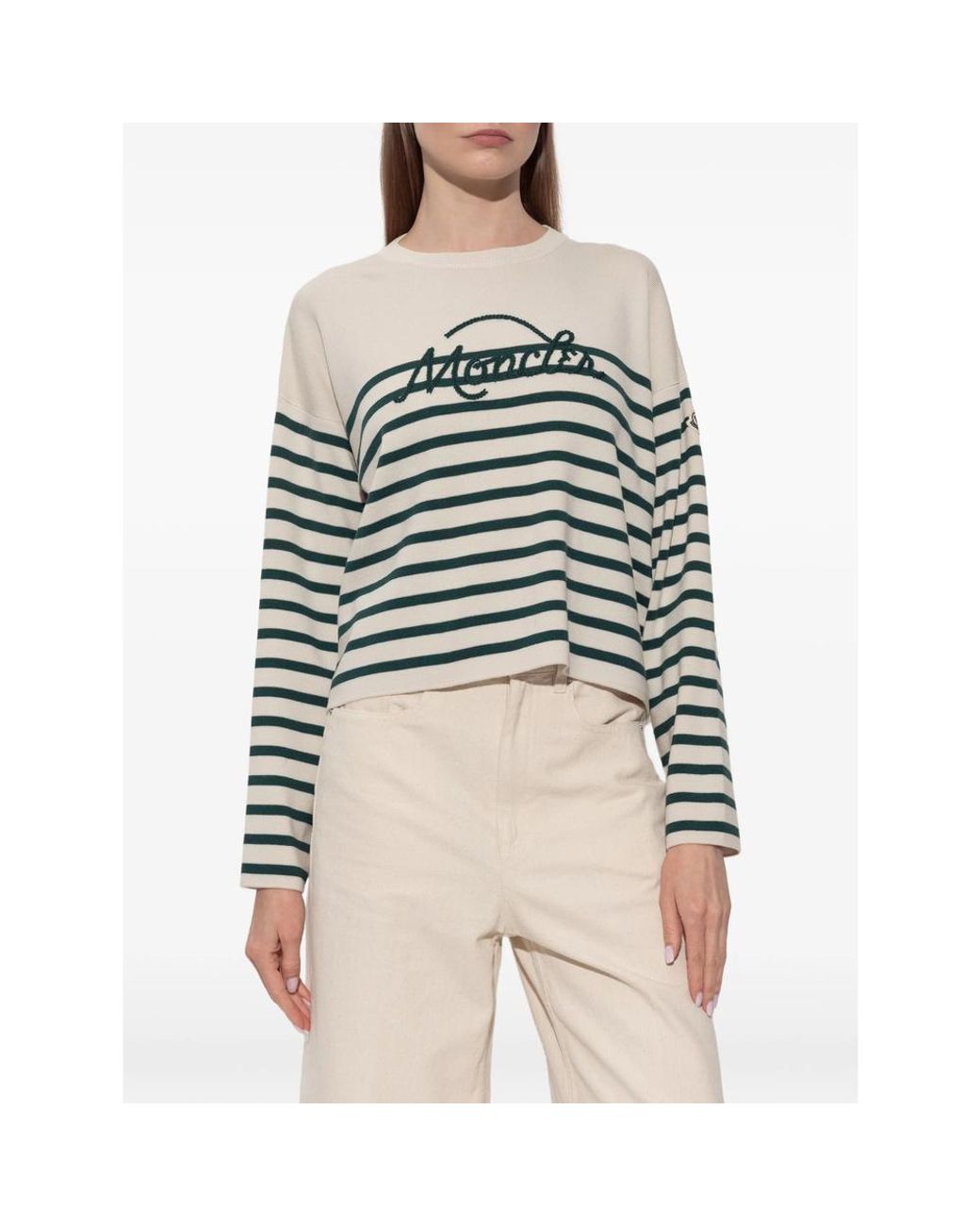 Moncler Green Striped Wool Jumper