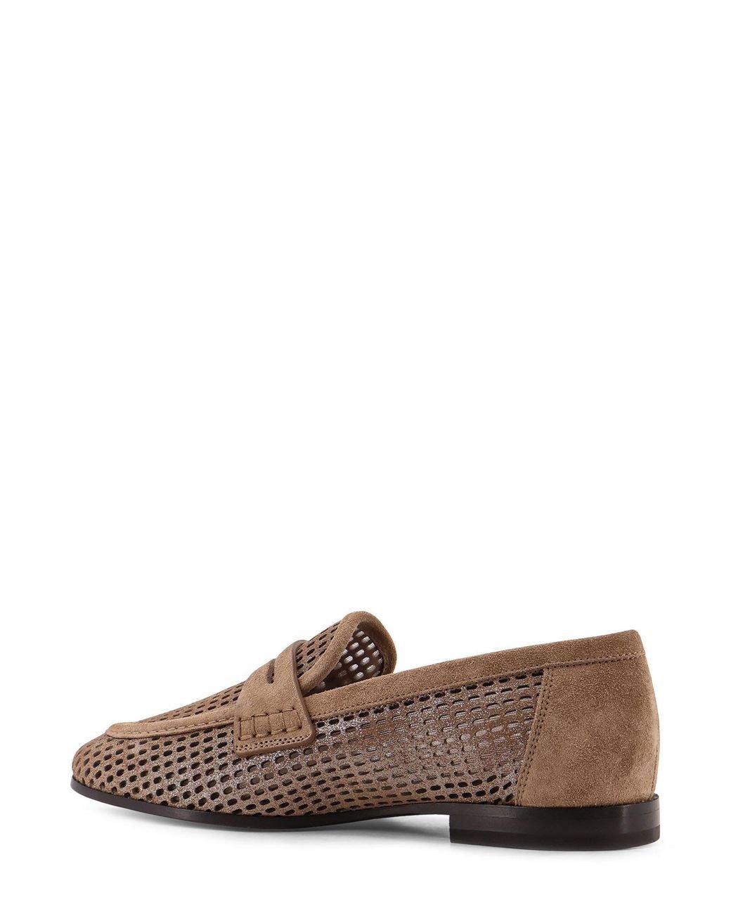 Brunello Cucinelli Brown Suede Sneakers With Lurex Effect