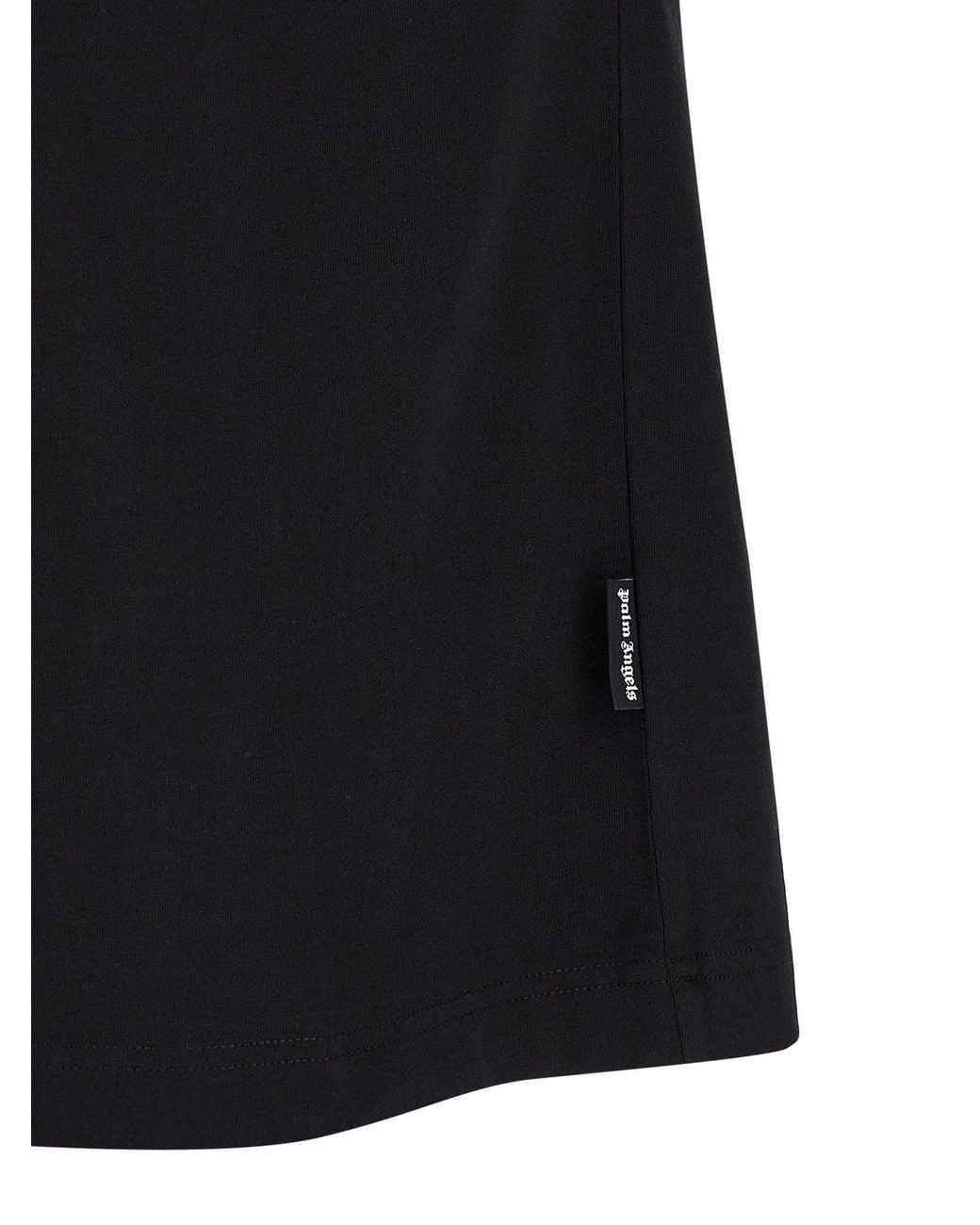 Palm Angels Black Logo-Patch T-Shirt for men
