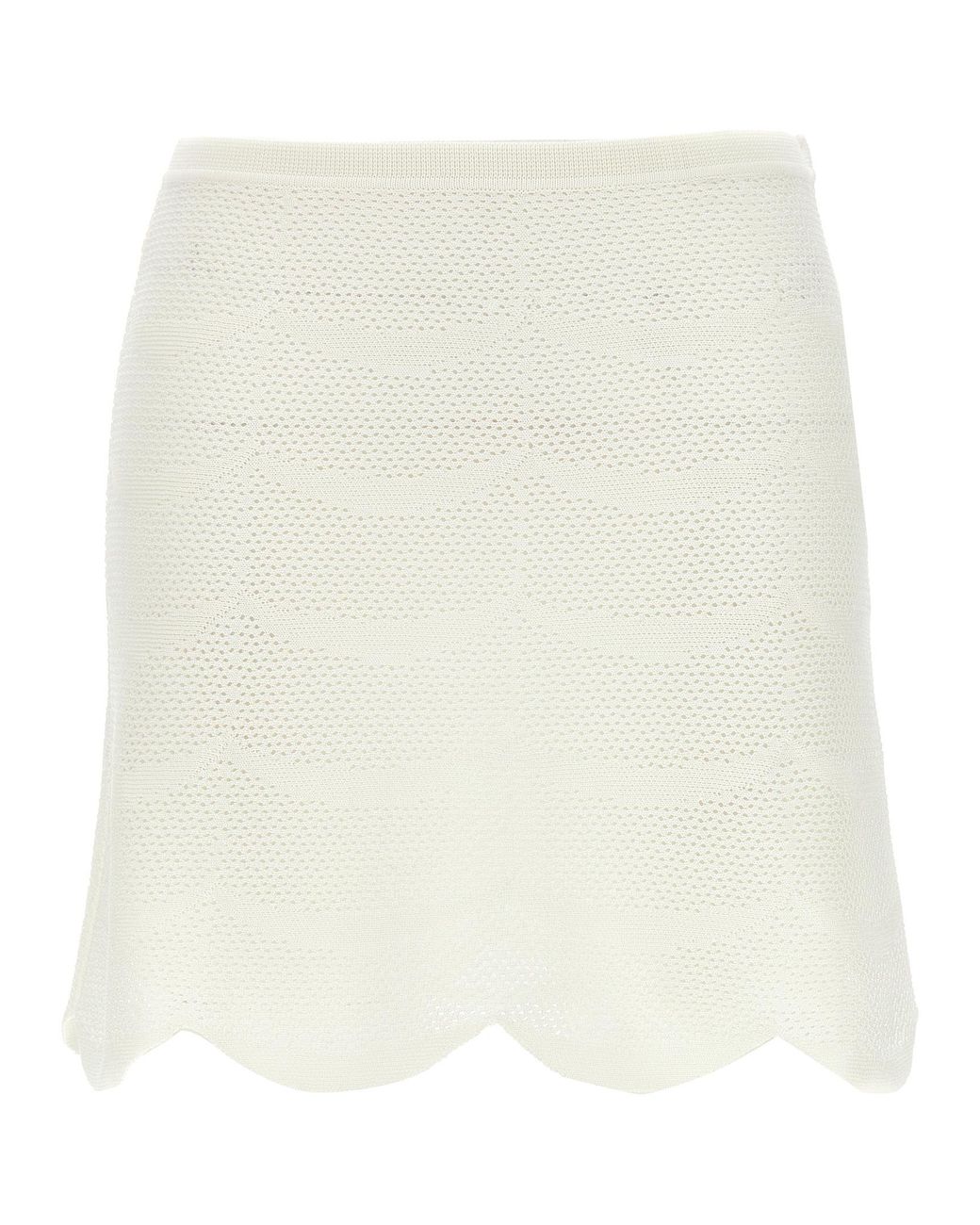 Tom Ford White Crochet Mini Skirt Cotton
