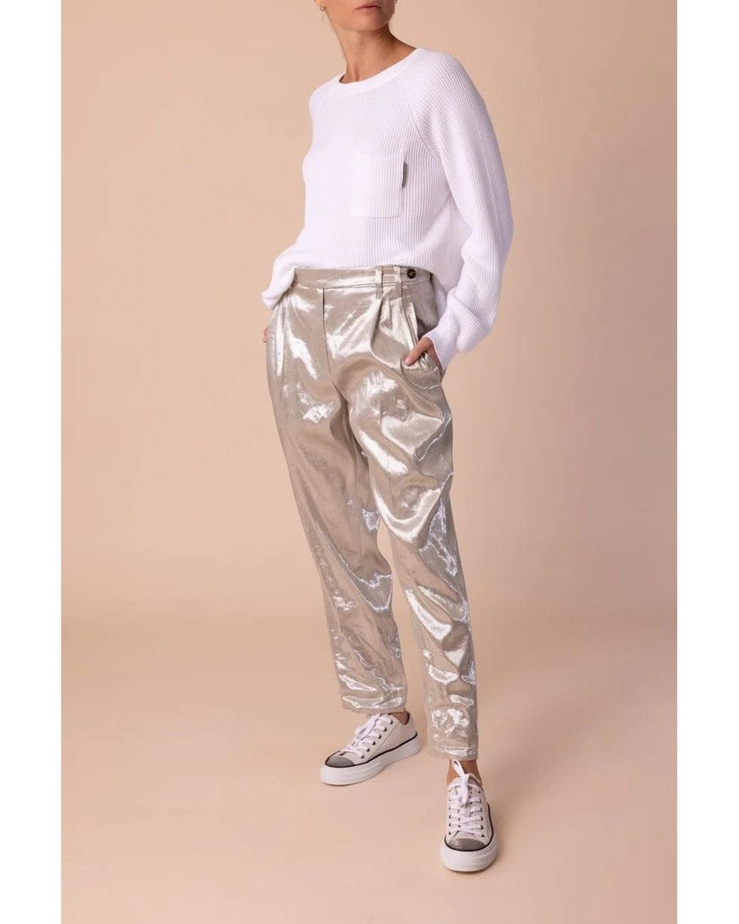 Brunello Cucinelli Natural Light Linen Trousers