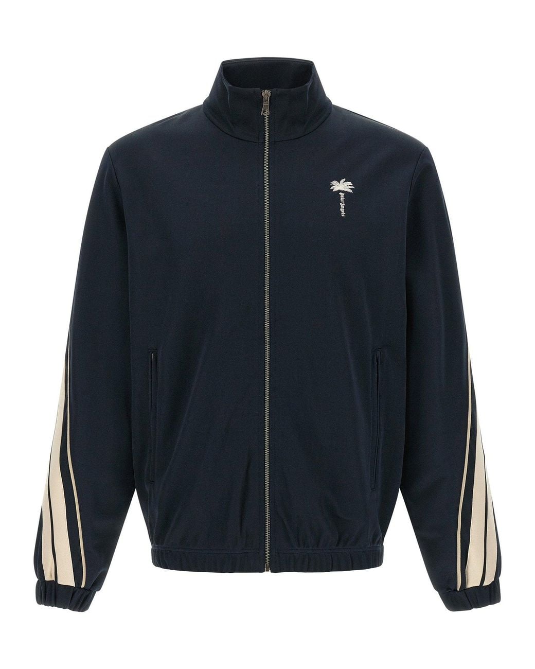 Palm Angels Blue Palm Tree Embroidered Sweatshirt for men