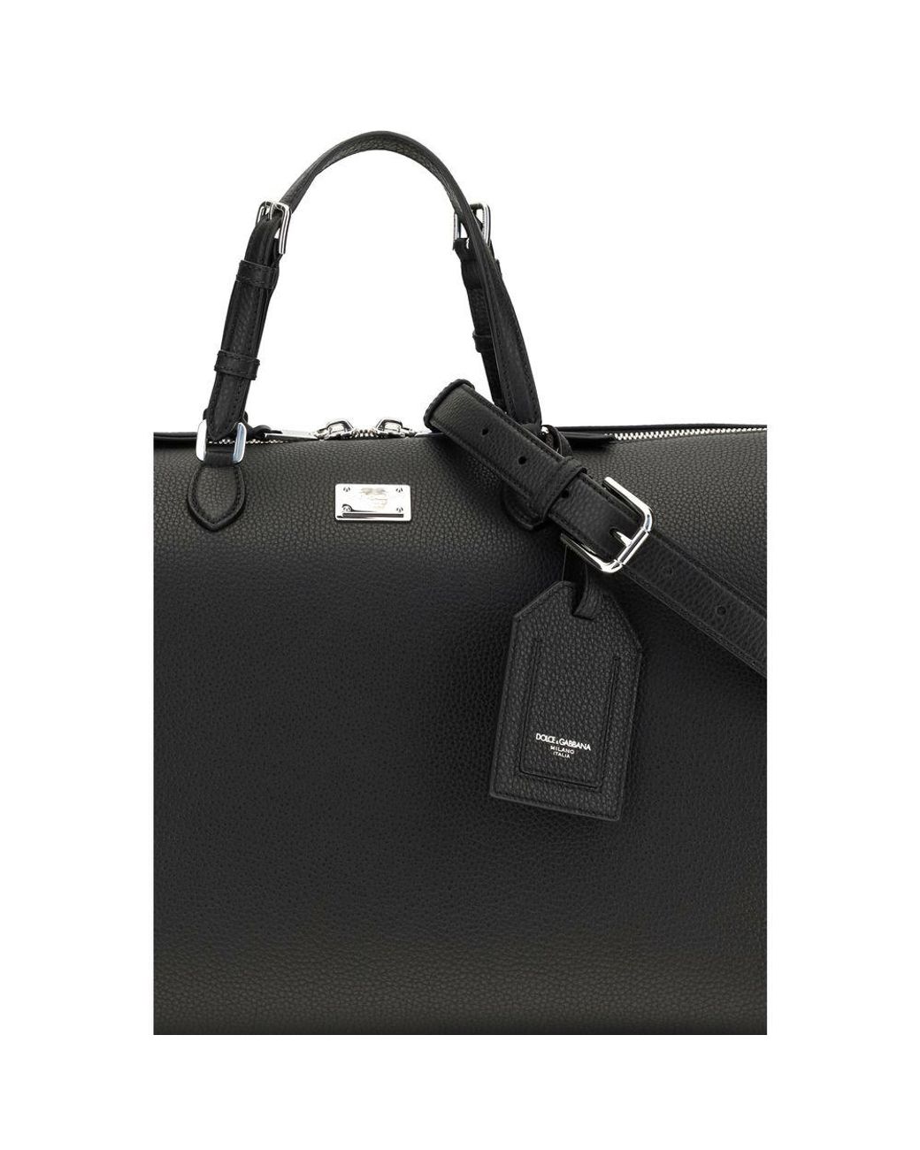 Dolce & Gabbana Black Calf Leather Bos Taurus Luggage And Travel for men