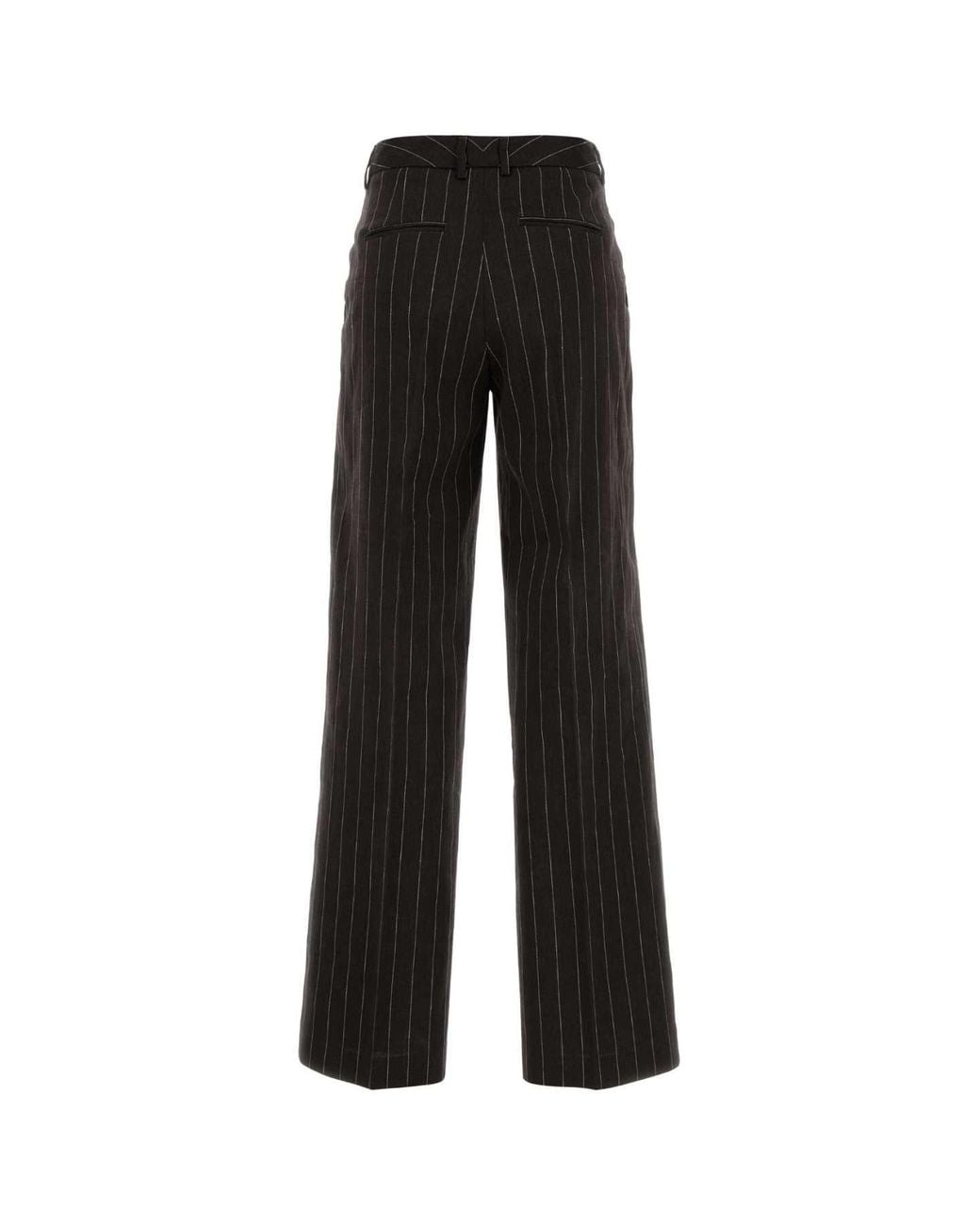 PT Torino Black Embroidered Linen-Blend Lola Pant