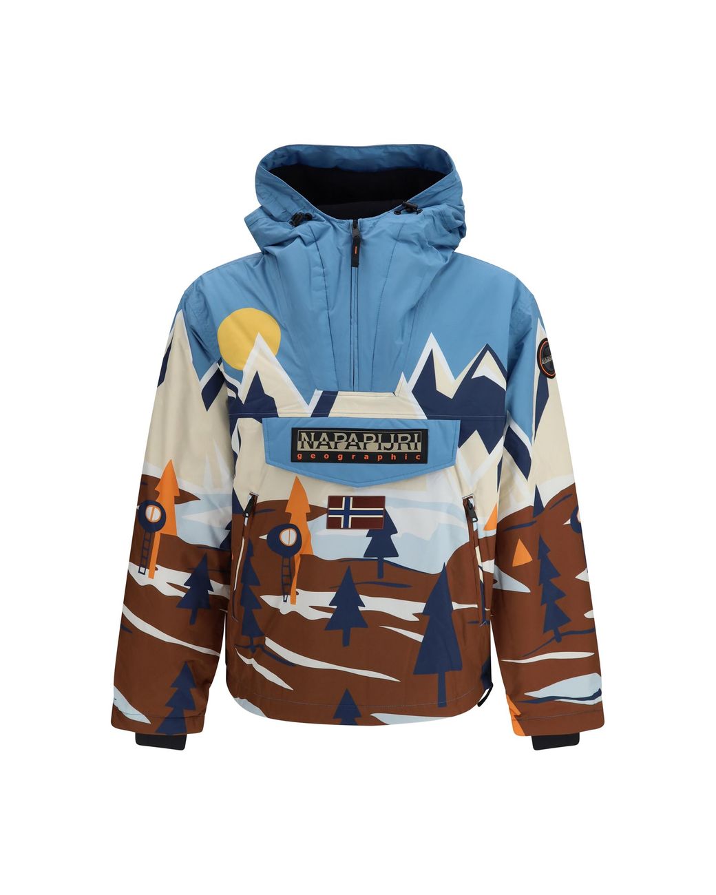 Napapijri Blue Anorak Jacket Recycled Polyester for men