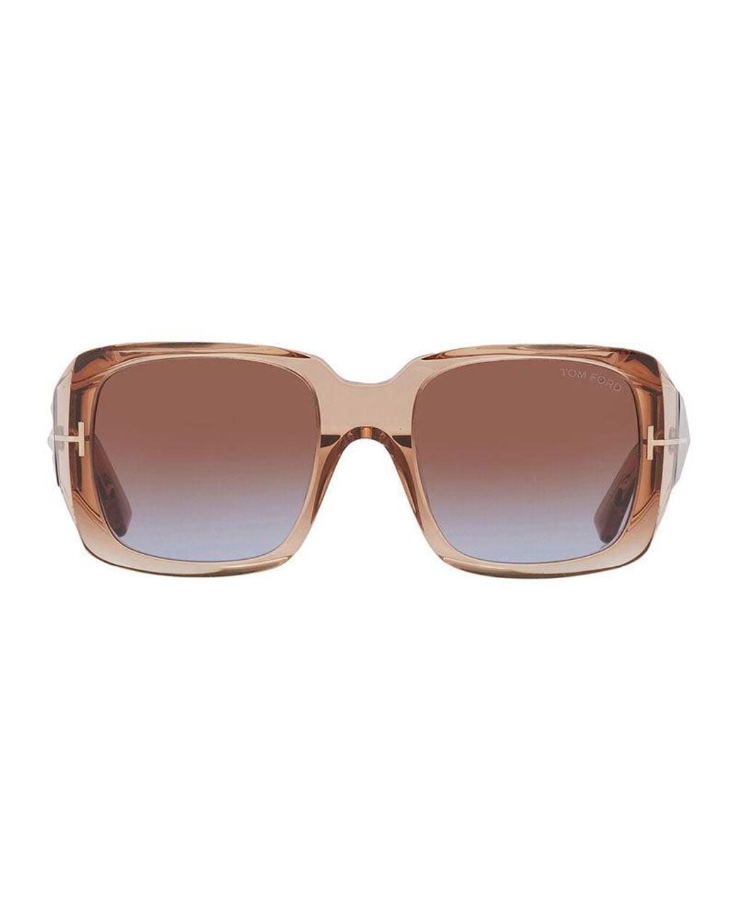 Tom Ford Brown Sunglasses Square Full Rim, Dark Havana Frame And Lens Ft103552Y