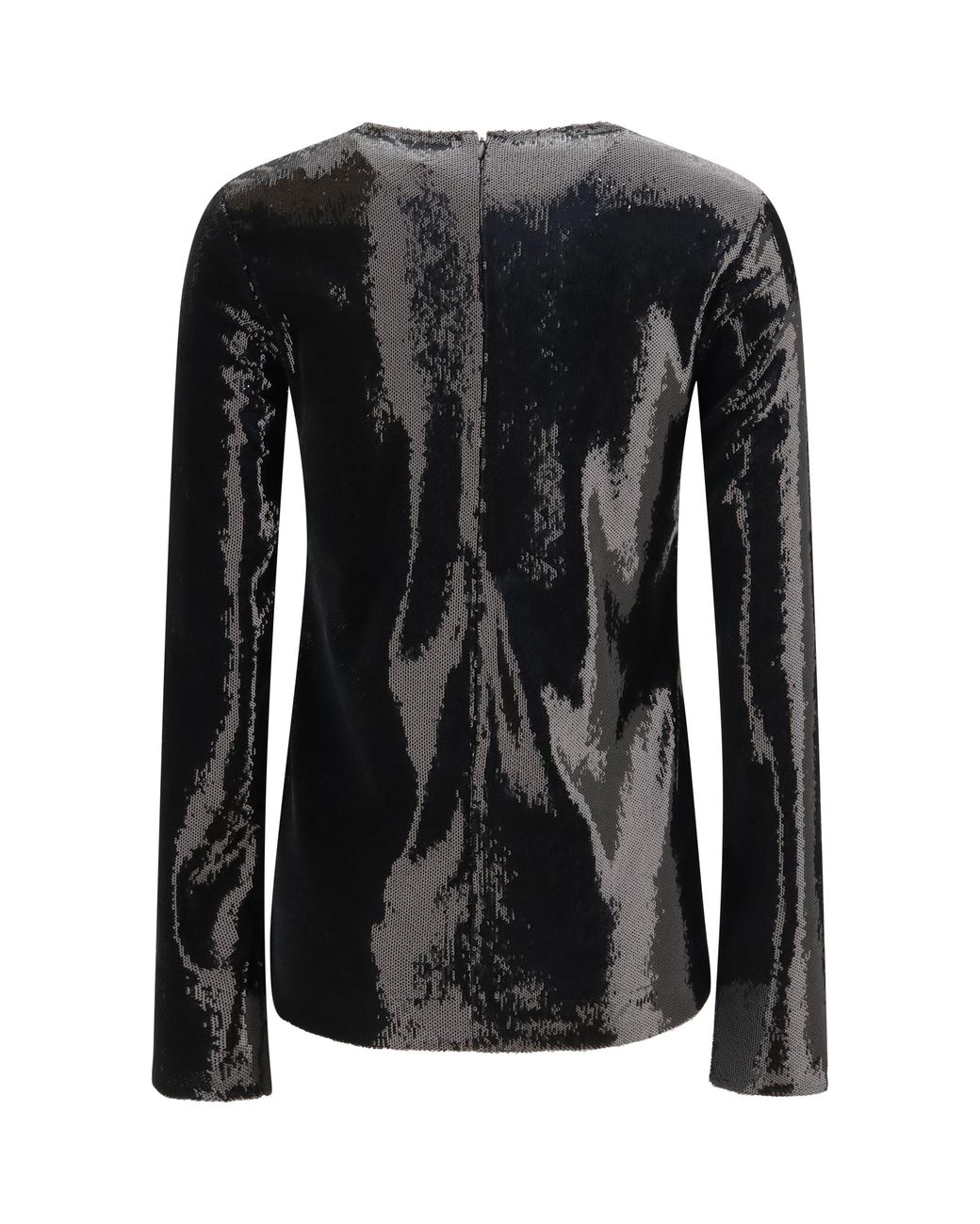 Totême Black Long-Sleeved Sequin Top Polyester Shirt