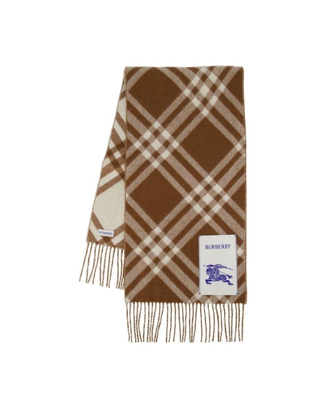 Burberry Brown Mu 168X30 Tbar Bias Check Scarf